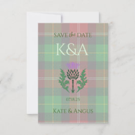 Traditionelles schottisches Tartan und Schottland Save The Date