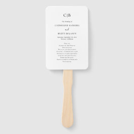 Traditionelles Schwarz-Weiß-Hochzeitsprogramm Fächer