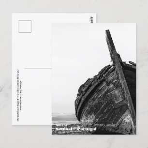 Traditionelles Segelboot des Tagus River verbrannt Postkarte
