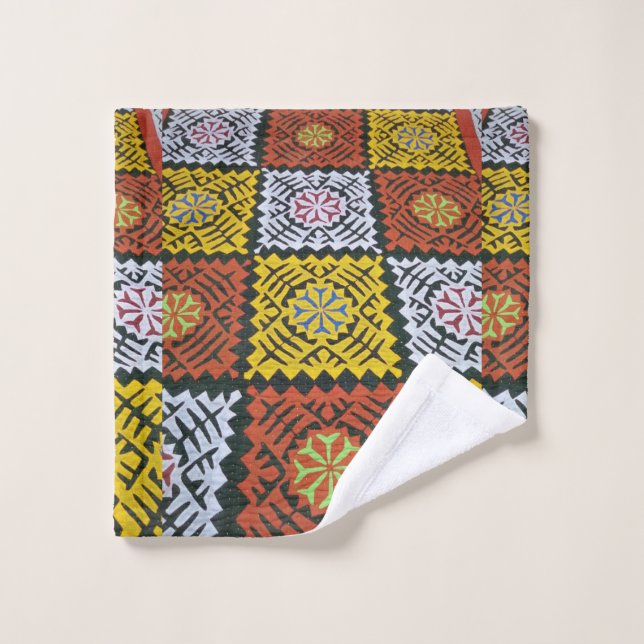 Traditionelles Sindhi / Balochi Rilhi Handtuch Waschlappen (Waschlappen)
