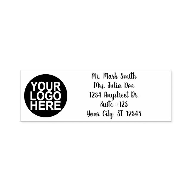 Traditionelles Skript Custom Business 5 Line/Logo Permastempel (Design)