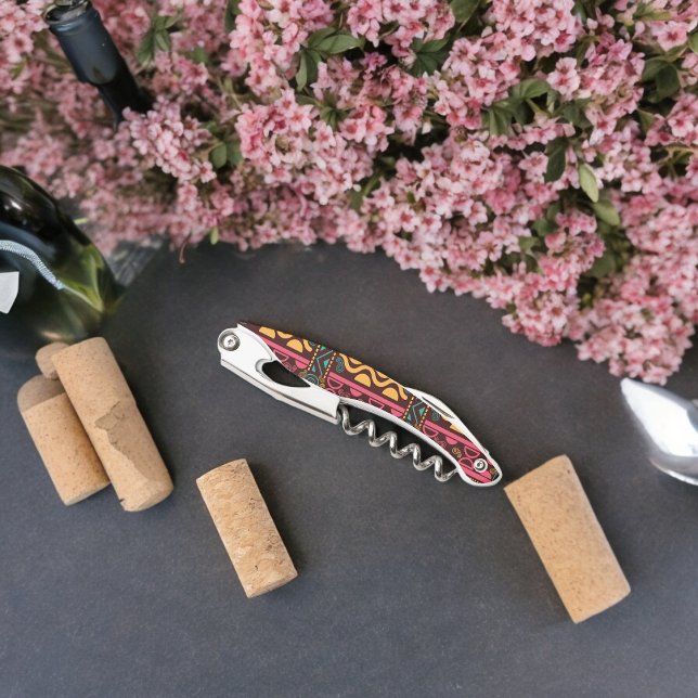Traditionelles Stammmuster Kellnermesser (Corkscrew Bottle Opener)