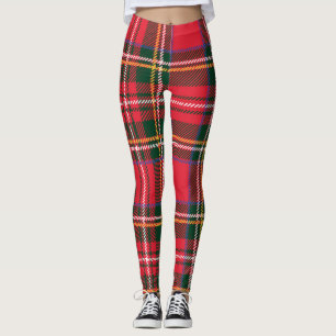 Traditionelles Tartan-Kariertes Nahtloses Tapete Leggings