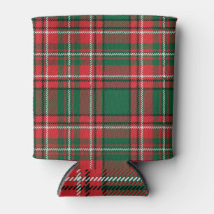 Traditionelles Tartan: kariertes rot-grünes Muster Dosenkühler