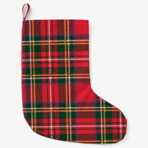 Traditionelles Tartan-Karo nahtloses Wallpaper Kleiner Weihnachtsstrumpf