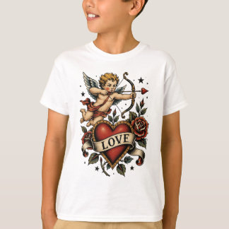 Traditionelles Tattoo-Herz T-Shirt