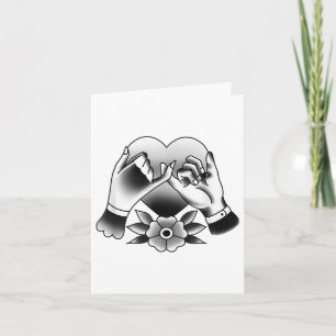 Traditionelles Tattoo T Shirt - Herz mit Promise_1 Karte