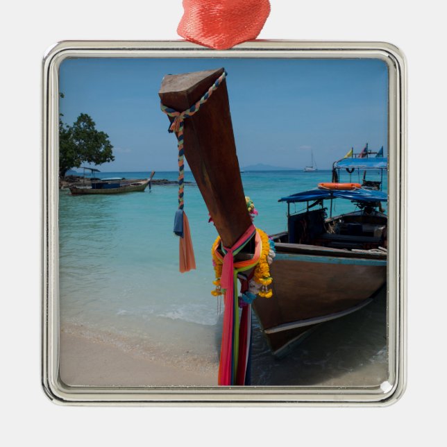 Traditionelles Thai-Boot Ornament Aus Metall (Vorne)