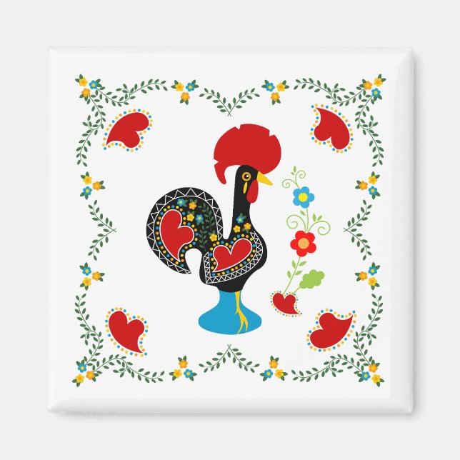 Traditionelles Verzeichnis Portugals in schwarz Magnet (Vorne)