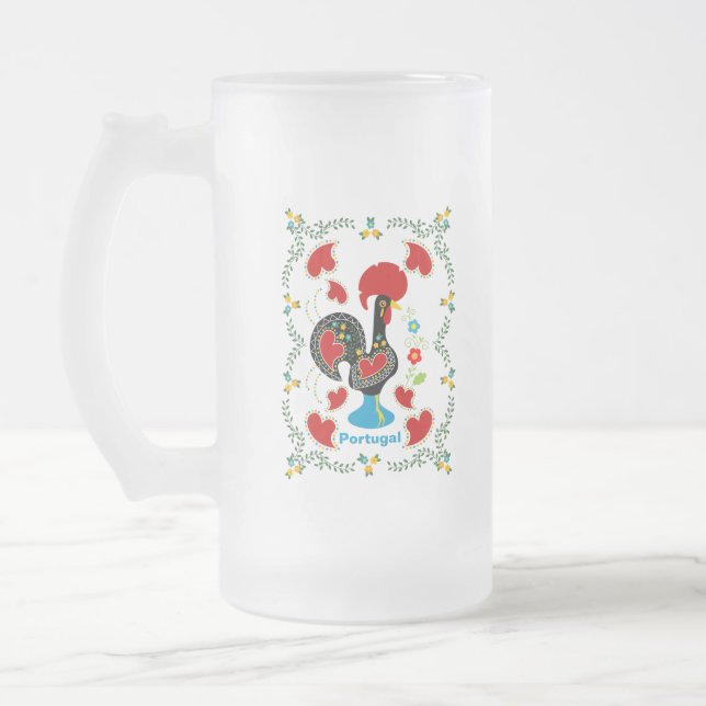 Traditionelles Verzeichnis Portugals in schwarz Mattglas Bierglas (Links)