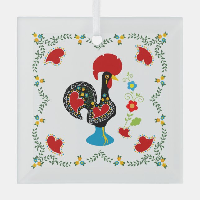 Traditionelles Verzeichnis Portugals in schwarz Ornament Aus Glas (Vorderseite)