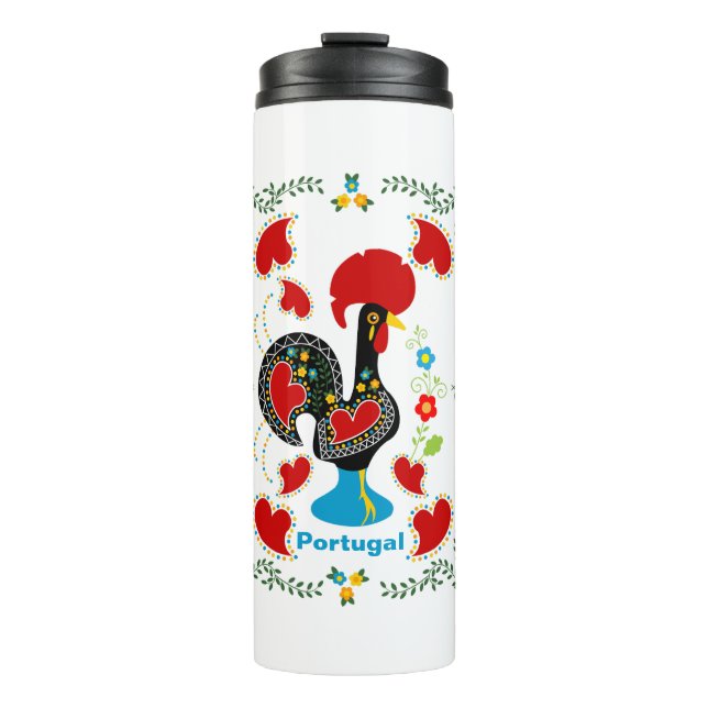 Traditionelles Verzeichnis Portugals in schwarz Thermosbecher (Vorderseite)