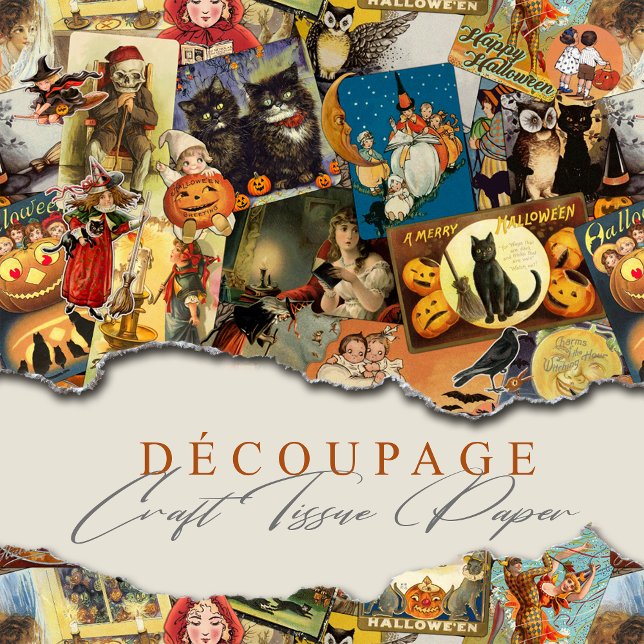 Traditionelles Vintages Halloween-Dekoupage Seidenpapier (Von Creator hochgeladen)