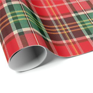 Traditionelles Weihnachts-Karomuster Geschenkpapier