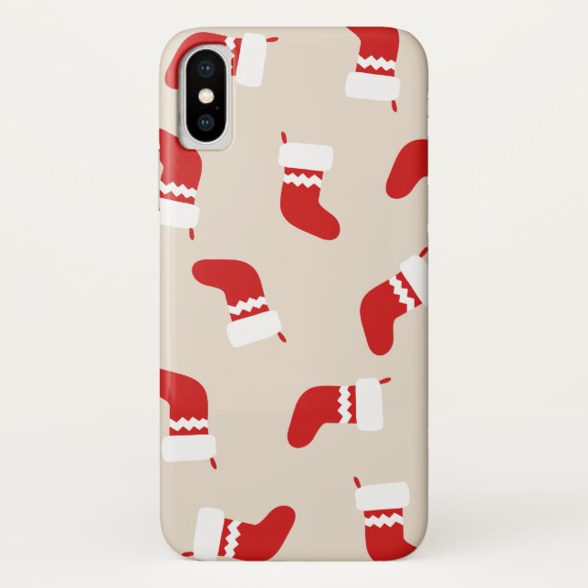 Traditionelles Weihnachts-Strumpf-Muster Case-Mate iPhone Hülle (Rückseite)