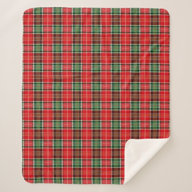 Traditionelles Weihnachtskariertuch Sherpadecke (Vorderseite)