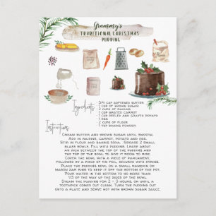 Traditionelles Weihnachtspudding-Rezept   Feiertag Postkarte