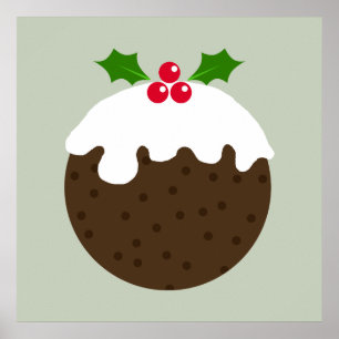 Traditionelles Weihnachtspuddingplakat Poster