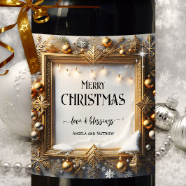 Traditionelles Weihnachtsweinlabel Weinetikett