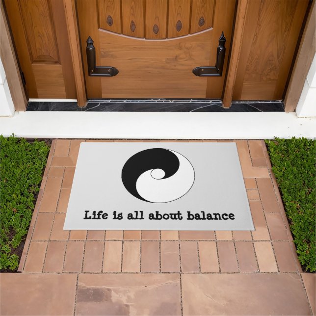 Traditionelles Yin Yang Balance-Heiliges Symbol Fußmatte (Außenbereich)