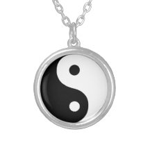 Traditionelles Yin Yang Silver Platin-Nekklace