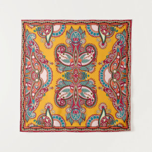 Traditionelles Ziergebirge Paisley Bandanna. Yo Wandteppich