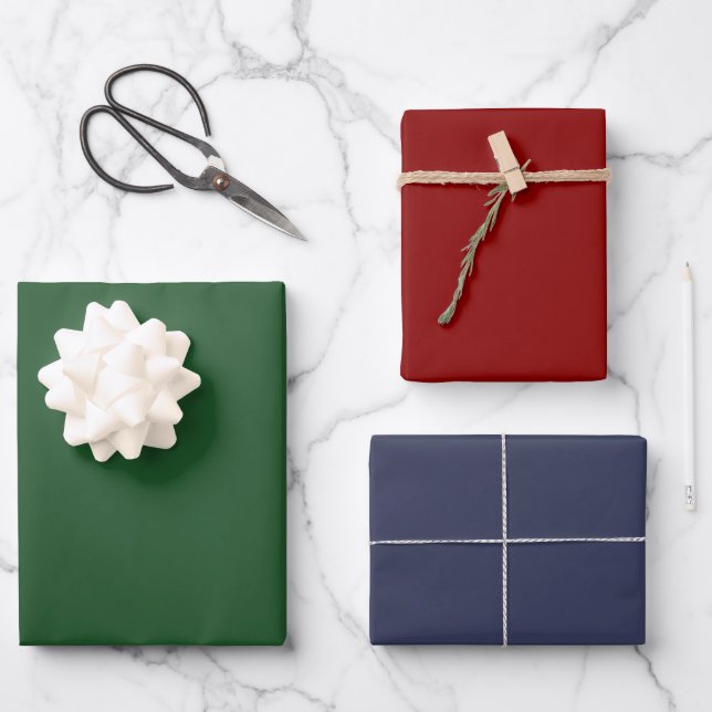 Traditionnel - Feuilles de papier à envelopper rou (Recto)