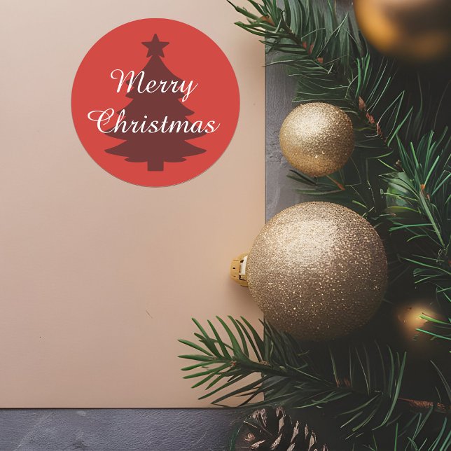 Traditionnel - Rouge clair - Sticker de Noël joyeu (Créateur téléchargé)