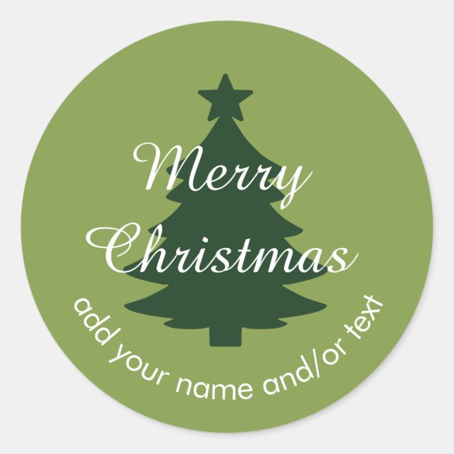 Traditionnel - Sticker de Noël doux vert personnal (Devant)