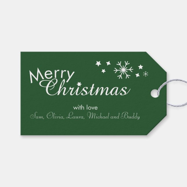 Traditionnel - Vert foncé - Étiquettes Cadeaux per (Devant (Horizontal))