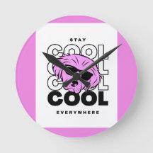 TRAENDING SCHÖNE PINK DOG WALL CLOCK
