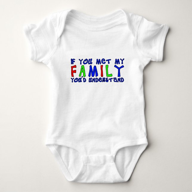 Traf meinen Familien-lustigen Baby-T - Shirt-Spaß Baby Strampler (Vorderseite)
