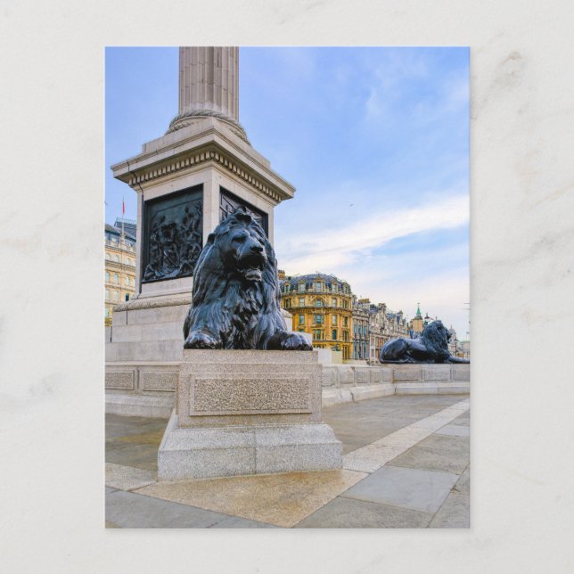 Trafalgar Carré Lion, Londres Carte postale (Devant)
