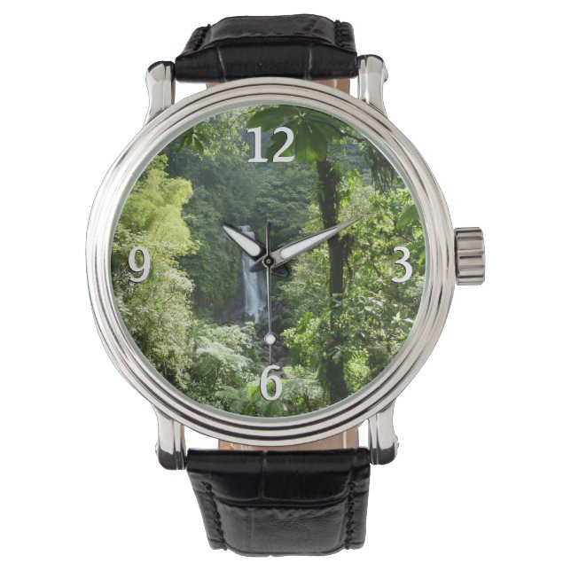 Trafalgar Falls Tropical Rainforest Fotografie Armbanduhr (Vorderseite)
