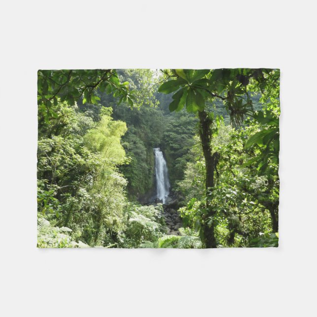 Trafalgar Falls Tropical Rainforest Fotografie Fleecedecke (Vorderseite (Horizontal))
