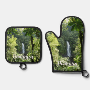 Trafalgar Falls Tropical Rainforest Fotografie Ofenhandschuh & Topflappen-Set