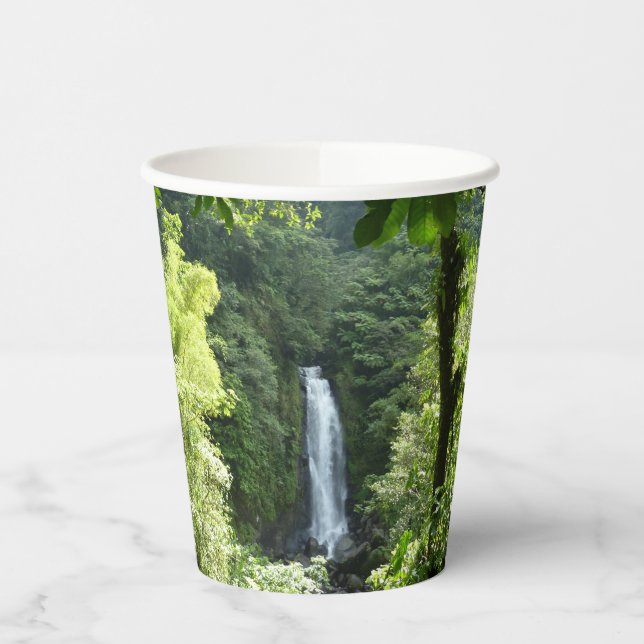 Trafalgar Falls Tropical Rainforest Fotografie Pappbecher (Links)