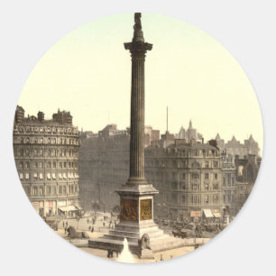 Trafalgar-Platz I, London, England Runder Aufkleber