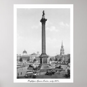 Trafalgar-Platz London, England frühes 1900's Poster