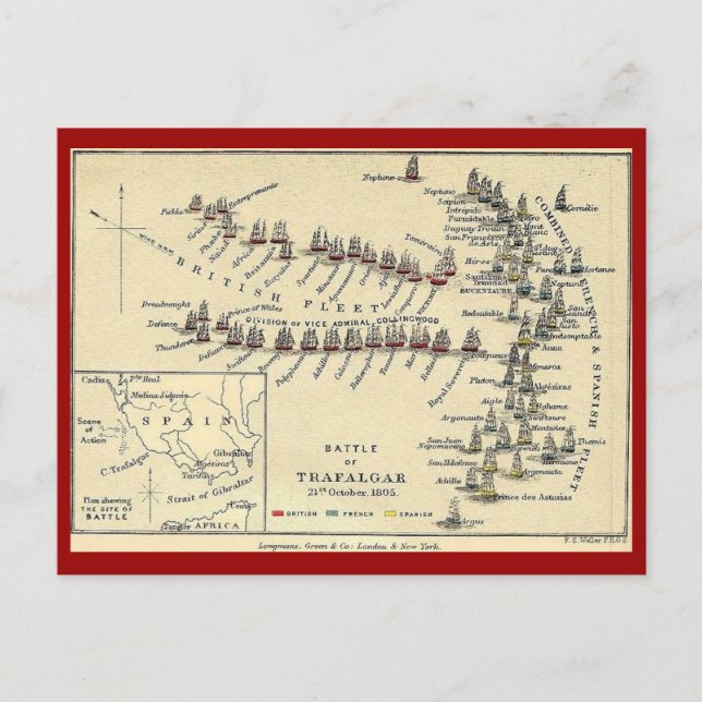 Trafalgar Postkarte (Vorderseite)