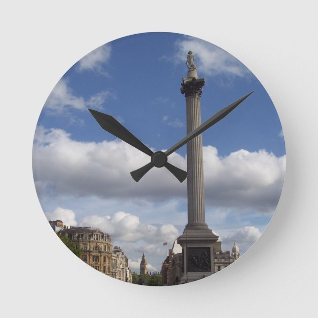 Trafalgar Square London Clock Runde Wanduhr (Vorderseite)