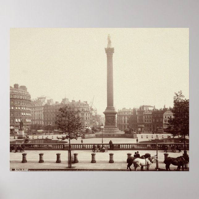 Trafalgar Square, London (sepia Foto) Poster (Vorne)