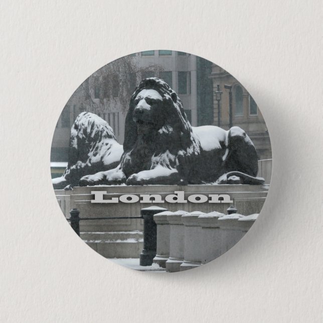 Trafalgar Square London - Snow Button (Vorderseite)