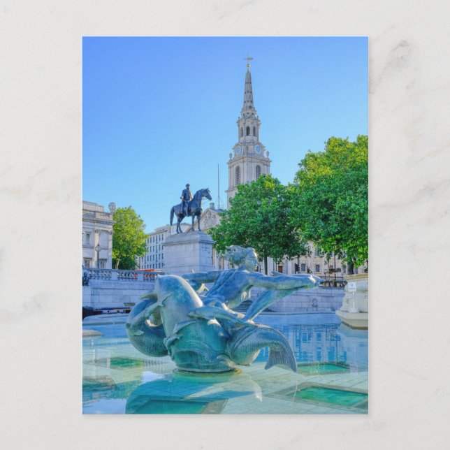 Trafalgar Square, London UK Postkarte (Vorderseite)