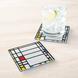 Trafalgar Square - Piet Mondrian - Moderne Kunst Glasuntersetzer