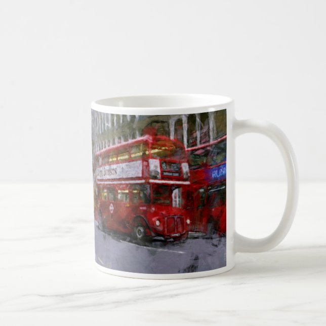 Trafalgar Square Red Double decker Bus, London, Ve Kaffeetasse (Rechts)