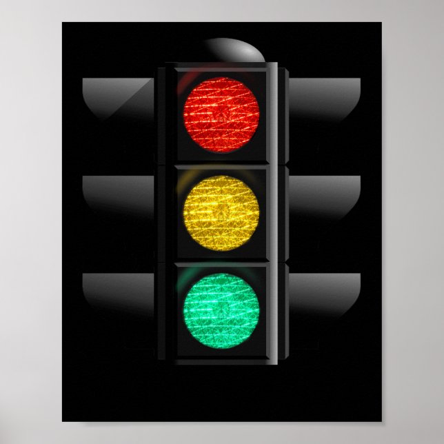Traffic light Red Yellow Green Poster (Vorne)