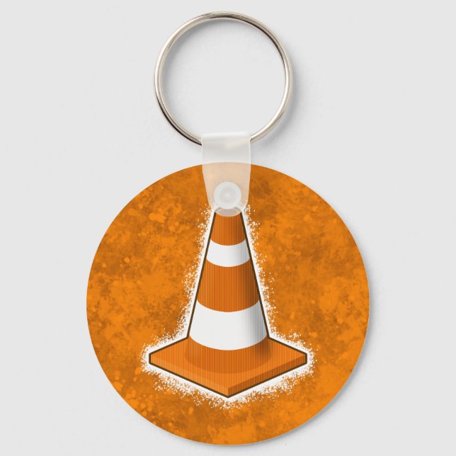 Traffic Safety Cone Splatter Schlüsselanhänger (Vorderseite)