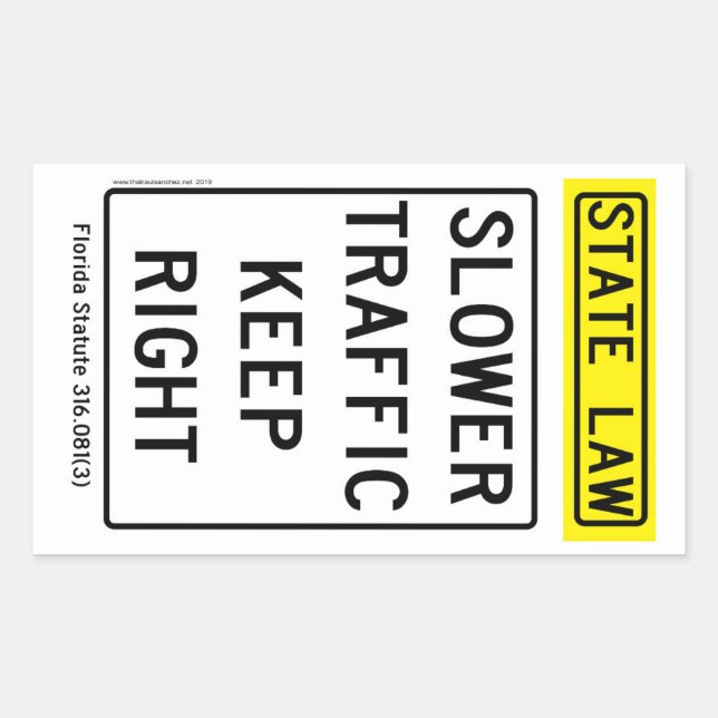 Trafic lent Conserver Sticker droit (Devant)
