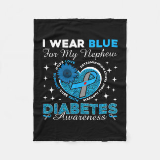 Trag Blau für das Bewusstsein für Diabetes beim Ne Fleecedecke